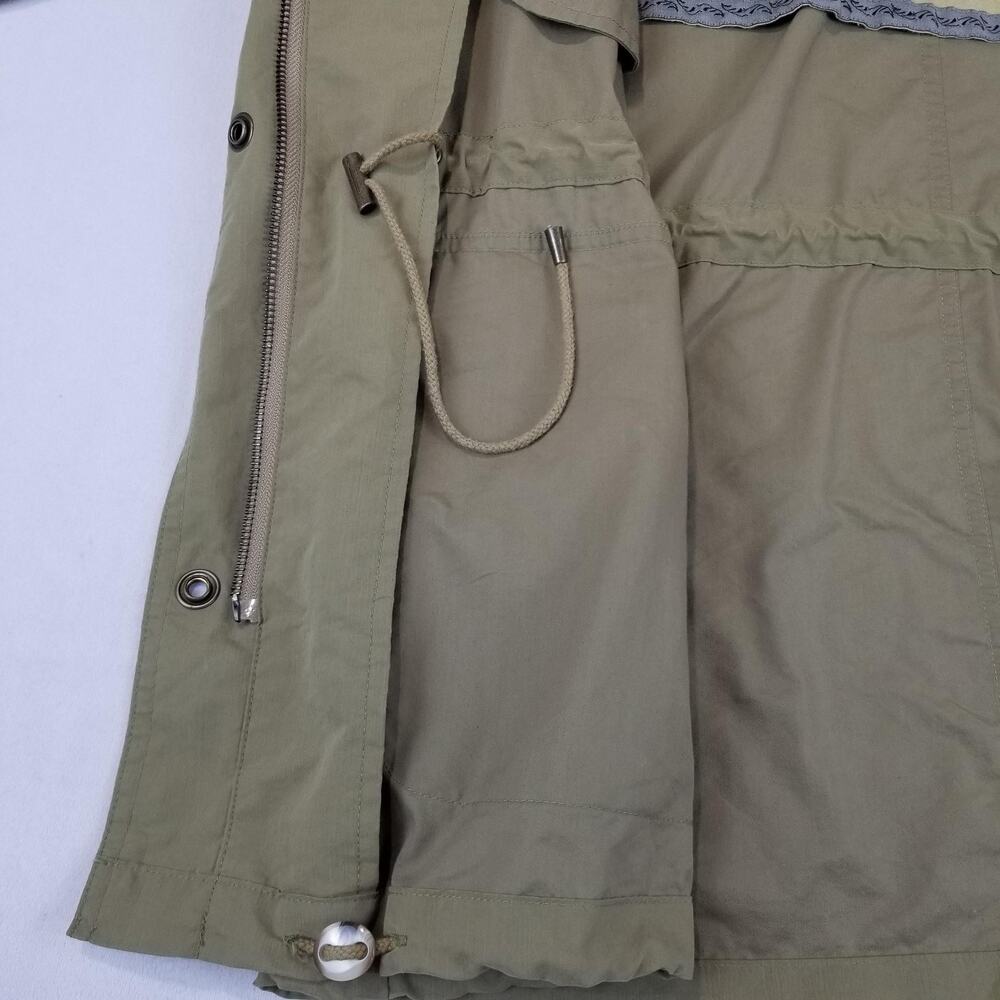 Pres de Chamonix Jacket Mens Small Olive Green Hooded Parka Anorak Zip Pockets - Picture 4 of 11